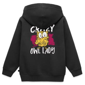 Hiboux Amoureux des oiseaux nocturnes Hibou Lady Birds De Proie - Sweat Premium à capuche zippé enfant bio - noir - Dos - AI Model Kid Male (0cm)