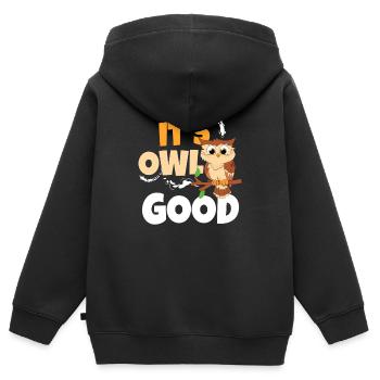 C’est hibou bons oiseaux de proie ornithologis nocturnes - Sweat Premium à capuche zippé enfant bio - noir - Dos - AI Model Kid Male (0cm)
