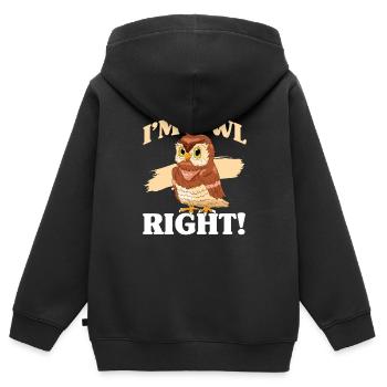 C’est hibou droit ornithologue nocturne oiseaux de Pr - Sweat Premium à capuche zippé enfant bio - noir - Dos - AI Model Kid Male (0cm)
