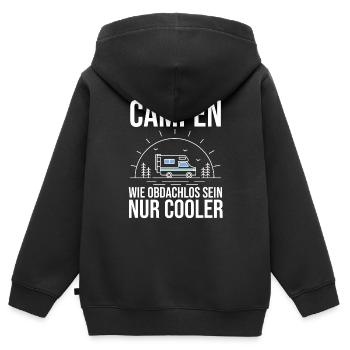 Wohnmobil Wohnwagen Camping Camper - Kinder Premium Organic Zip Hoodie - Schwarz - Hinten - AI Model Kid Male (0cm)