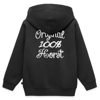 Original 100% Horst - Kinder Premium Organic Zip Hoodie - Schwarz - Hinten - AI Model Kid Male (0cm)