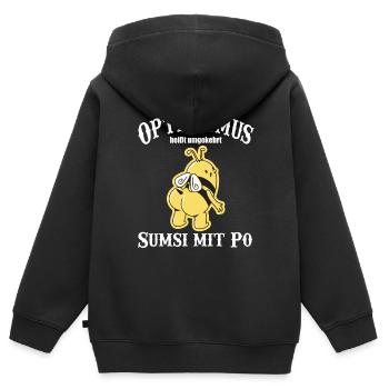 optimismus Bee Biene - Kinder Premium Organic Zip Hoodie - Schwarz - Hinten - AI Model Kid Male (0cm)