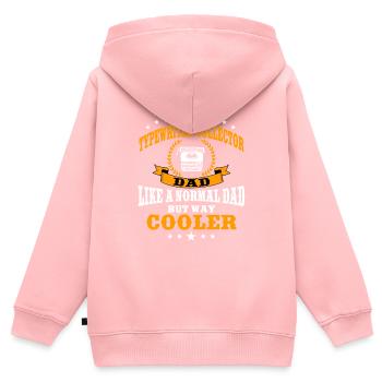 Papa collectionneur de machines à écrire - Sweat Premium à capuche zippé enfant bio - rose - Dos - AI Model Kid Female (0cm)