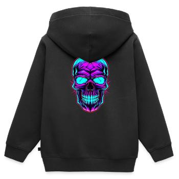 Gothic Skull Fashion: Entfessle deine dunkle Seite mit - Kinder Premium Organic Zip Hoodie - Schwarz - Hinten - AI Model Kid Male (0cm)