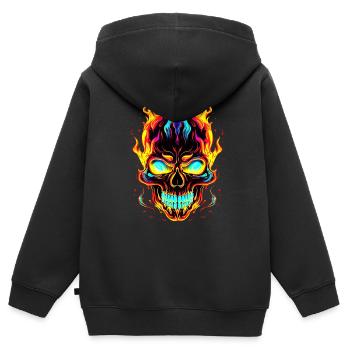 Beschwöre die dunkle Seite: Einzigartiger Skull Gothic - Kinder Premium Organic Zip Hoodie - Schwarz - Hinten - AI Model Kid Male (0cm)