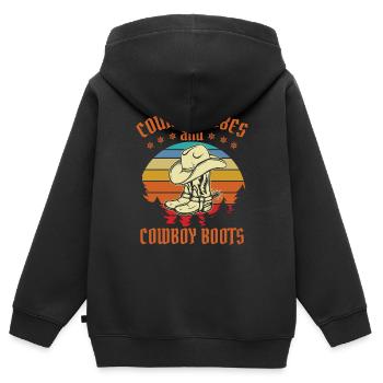 Country-Vibes und Cowboystiefel - Kinder Premium Organic Zip Hoodie - Schwarz - Hinten - AI Model Kid Male (0cm)