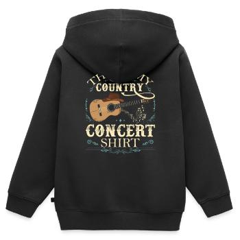 Country Concert Outfit Guitar - Kids Premium Organic Zip-up Hoodie - black - Back - AI Model Kid Male (0cm)