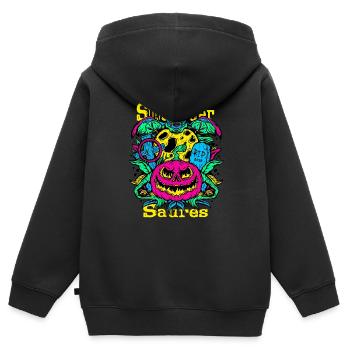 Süßes oder saures - Halloween Motiv - Kinder Premium Organic Zip Hoodie - Schwarz - Hinten - AI Model Kid Male (0cm)