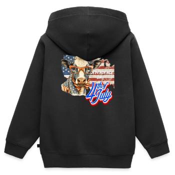 4. Juli - US-Unabhängigkeitstag - Kinder Premium Organic Zip Hoodie - Schwarz - Hinten - AI Model Kid Male (0cm)