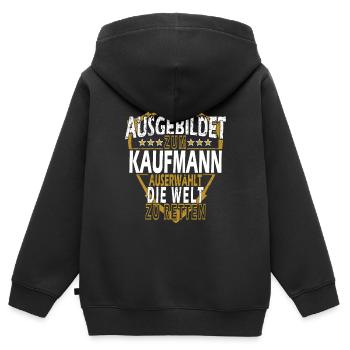 Einzelhandel Kaufmann Kauffrau lustige Verkäufer - Kinder Premium Organic Zip Hoodie - Schwarz - Hinten - AI Model Kid Male (0cm)