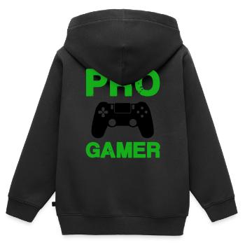 Joueur professionnel - Sweat Premium à capuche zippé enfant bio - noir - Dos - AI Model Kid Male (0cm)