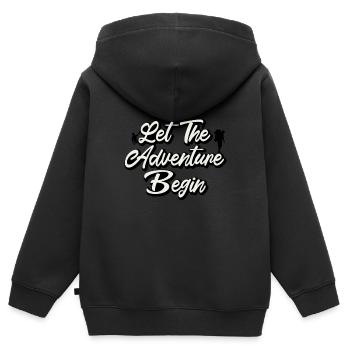 Adventure awaits - Kids Premium Organic Zip-up Hoodie - black - Back - AI Model Kid Male (0cm)