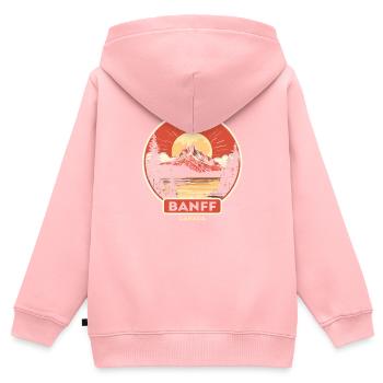 Vintage Retro Canadian Banff National Park - Kinder Premium Organic Zip Hoodie - Rosa - Hinten - AI Model Kid Female (0cm)