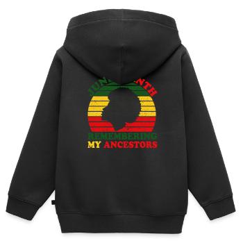 Juneteenth Remembering My Ancestors - Kids Premium Organic Zip-up Hoodie - black - Back - AI Model Kid Male (0cm)