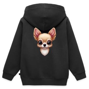 Chihuahua Majesty - Kids Premium Organic Zip-up Hoodie - black - Back - AI Model Kid Male (0cm)