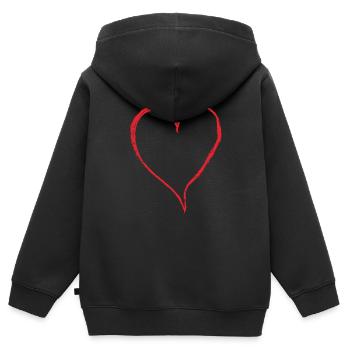 Großes Herz - Kinder Premium Organic Zip Hoodie - Schwarz - Hinten - AI Model Kid Male (0cm)