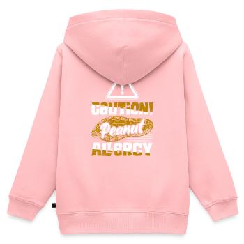 Prudence! Sensibilisation allergique aux noix et aux arachides - Sweat Premium à capuche zippé enfant bio - rose - Dos - AI Model Kid Female (0cm)
