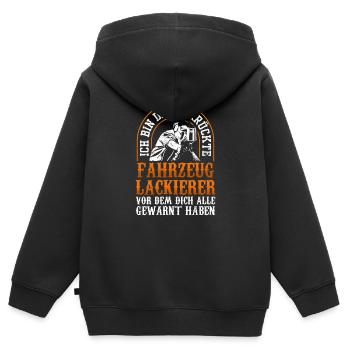 Fahrzeuglackierer war mal jung Lackierer - Kinder Premium Organic Zip Hoodie - Schwarz - Hinten - AI Model Kid Male (0cm)