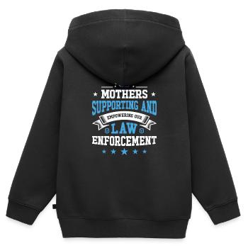 Polizei Muttertag Cop Officer Strafverfolgung - Kinder Premium Organic Zip Hoodie - Schwarz - Hinten - AI Model Kid Male (0cm)