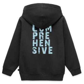 Maîtrise des connaissances COMPLÈTES - Sweat Premium à capuche zippé enfant bio - noir - Dos - AI Model Kid Male (0cm)