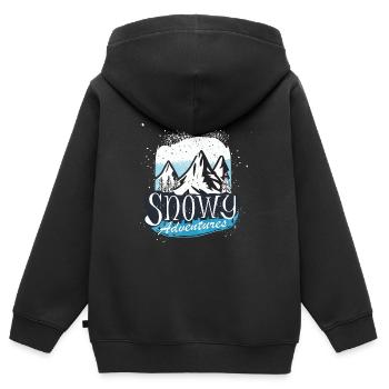 AVENTURES ENNEIGÉES - Sweat Premium à capuche zippé enfant bio - noir - Dos - AI Model Kid Male (0cm)