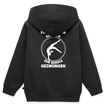 Turnen Rhönrad Gymnsatik Turntrainer Sportverein T - Kinder Premium Organic Zip Hoodie - Schwarz - Hinten - AI Model Kid Male (0cm)
