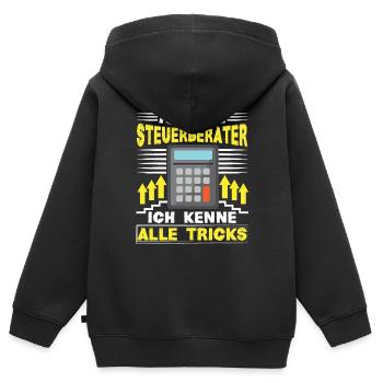 Steuerberater Buchhalter Ich kenne alle Tricks - Kinder Premium Organic Zip Hoodie - Schwarz - Hinten - AI Model Kid Male (0cm)