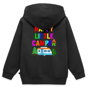 Happy Little Camper Kids Camping Camper Kinder - Kinder Premium Organic Zip Hoodie - Schwarz - Hinten - AI Model Kid Male (0cm)