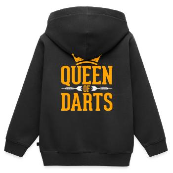 La reine des fléchettes Jeu de fléchettes - Sweat Premium à capuche zippé enfant bio - noir - Dos - AI Model Kid Male (0cm)