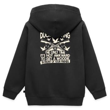 Chasse au canard Le seul moment où il n’y a pas de - Sweat Premium à capuche zippé enfant bio - noir - Dos - AI Model Kid Male (0cm)