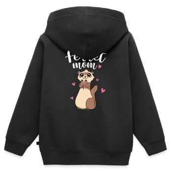 Mother's Day Cute Women Weasel Ferret Mom - Kinder Premium Organic Zip Hoodie - Schwarz - Hinten - AI Model Kid Male (0cm)