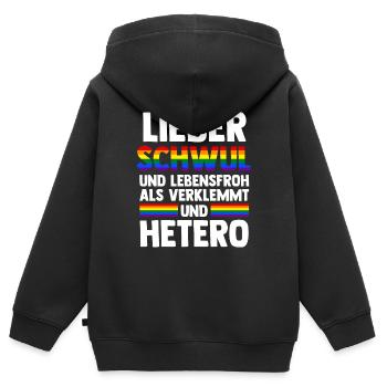 Schullehrerin Lehrerin - Kinder Premium Organic Zip Hoodie - Schwarz - Hinten - AI Model Kid Male (0cm)