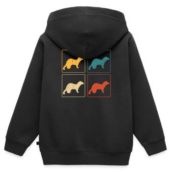 Ferret Lover Retro Weasel Vintage - Kinder Premium Organic Zip Hoodie - Schwarz - Hinten - AI Model Kid Male (0cm)