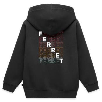 Retro Cute Ferret Vintage Weasel - Kinder Premium Organic Zip Hoodie - Schwarz - Hinten - AI Model Kid Male (0cm)