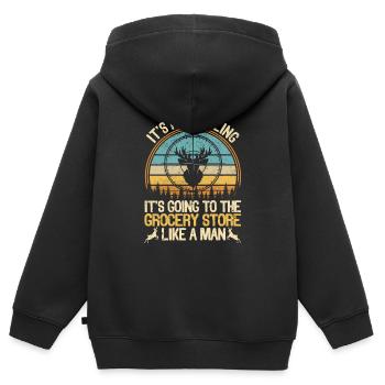 Es geht nicht ums Töten, sondern darum, wie ein - Kinder Premium Organic Zip Hoodie - Schwarz - Hinten - AI Model Kid Male (0cm)