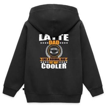 Latte Papa Kaffeetrinker - Kinder Premium Organic Zip Hoodie - Schwarz - Hinten - AI Model Kid Male (0cm)