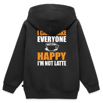 Lustiger Kaffee Latte Spruch - Kinder Premium Organic Zip Hoodie - Schwarz - Hinten - AI Model Kid Male (0cm)