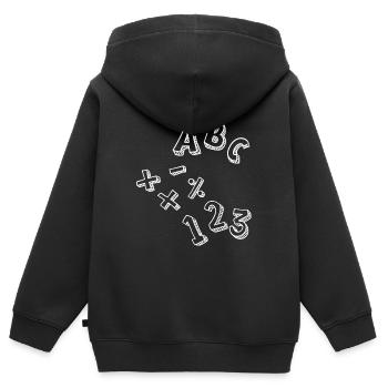 Inscriptions: ABC - 123 - +-x: - Sweat Premium à capuche zippé enfant bio - noir - Dos - AI Model Kid Male (0cm)