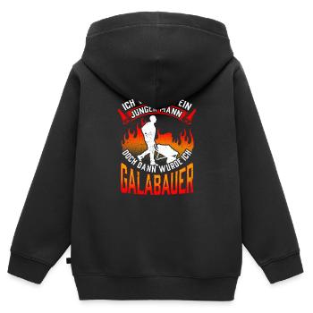 Galabauer war mal jung Gärtner Landschaftsbauer - Kinder Premium Organic Zip Hoodie - Schwarz - Hinten - AI Model Kid Male (0cm)