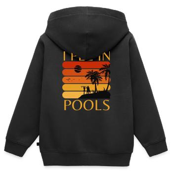 Je fais dans les piscines drôle je fais dans les piscines - Sweat Premium à capuche zippé enfant bio - noir - Dos - AI Model Kid Male (0cm)