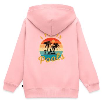Je fais dans les piscines drôle je fais dans les piscines - Sweat Premium à capuche zippé enfant bio - rose - Dos - AI Model Kid Female (0cm)