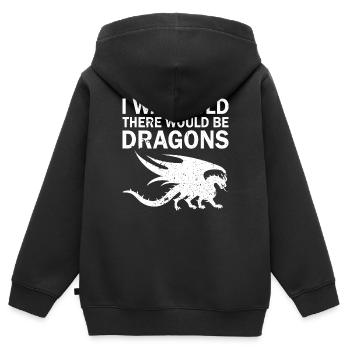 Drache Drachen Design Fabelwesen Phantasie - Kinder Premium Organic Zip Hoodie - Schwarz - Hinten - AI Model Kid Male (0cm)