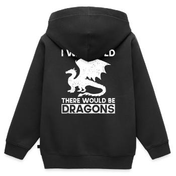 Drache Drachen Design Fabelwesen Phantasie - Kinder Premium Organic Zip Hoodie - Schwarz - Hinten - AI Model Kid Male (0cm)