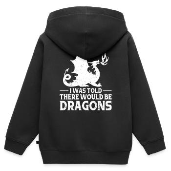 Drache Drachen Design Fabelwesen Phantasie - Kinder Premium Organic Zip Hoodie - Schwarz - Hinten - AI Model Kid Male (0cm)