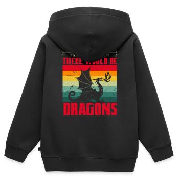 Drache Drachen Design Fabelwesen Phantasie - Kinder Premium Organic Zip Hoodie - Schwarz - Hinten - AI Model Kid Male (0cm)