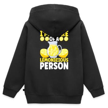 Limonade Limonadenstand - Kinder Premium Organic Zip Hoodie - Schwarz - Hinten - AI Model Kid Male (0cm)