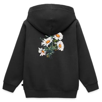 Gänseblümchen Liebhaber Blumen Vintage Neuheit Blumenstrauß Blumig - Kinder Premium Organic Zip Hoodie - Schwarz - Hinten - AI Model Kid Male (0cm)