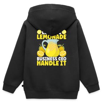 Limonade Limonadenstand - Kinder Premium Organic Zip Hoodie - Schwarz - Hinten - AI Model Kid Male (0cm)
