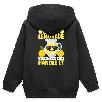Limonade Limonadenstand - Kinder Premium Organic Zip Hoodie - Schwarz - Hinten - AI Model Kid Male (0cm)