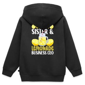 Limonade Limonadenstand - Kinder Premium Organic Zip Hoodie - Schwarz - Hinten - AI Model Kid Male (0cm)
